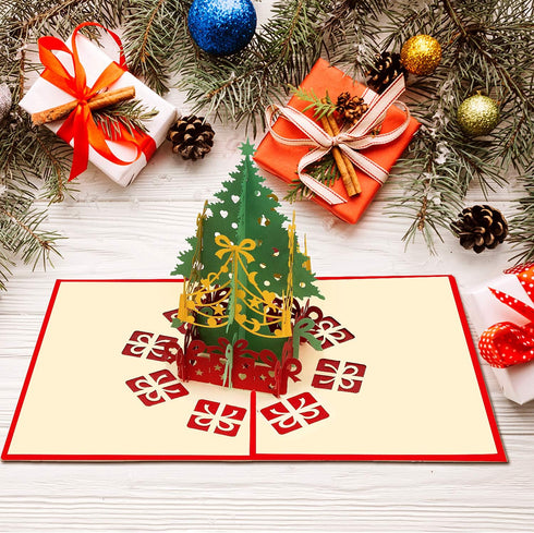 HBlife 9 Pack 3D Christmas Cards Pop Up Holiday Greeting Handmade Cards & Envelopes for New Year