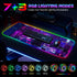 RGB Mouse Pad with 15W Wireless Charging, Purple Anime Neon Extended Large LED Gaming Pad, 10 Light Modes for Home