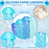 Lonfliness 12 Set LED Jelly Fish Paper Lanterns with Lights Blue Hanging Jellyfish Party Decoration Under The Sea Light