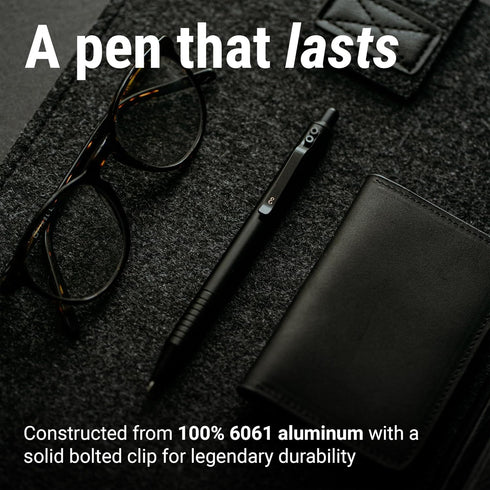 Everyman Black Grafton Pen - Premium Gel Ink, EDC Metal Pen, Luxury Writing Instrument, Perfect Gift for Men