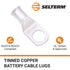 SELTERM 10pcs 1 AWG-1/2" Stud Tinned Copper Wire Lugs, Heavy Duty Battery Cable Ends, UL Marine Grade
