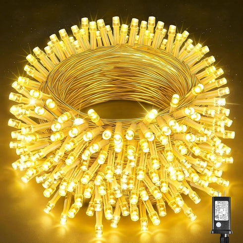 100ft 300 LED String Lights Indoor Connectable Warm White Christmas Lights Outdoor