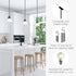 Dimmable, 8 8 57.63 588327 Design House Savannah Rustic Farmhouse Pendant Light, Matte Black, White Metal Shade, in x