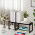Honiter 2 Tier Desktop Organizer Shelf, Freestanding Small Bookshelf for Office Storage, Black Desk Display Rack
