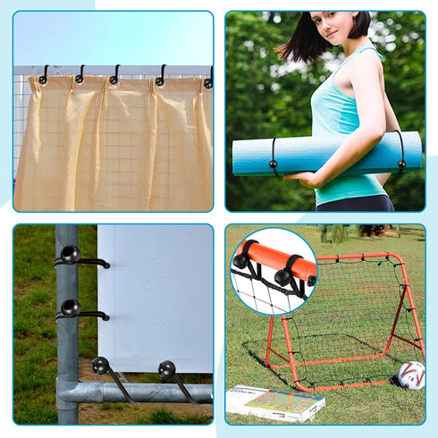Tarp Bungee Balls Ties 8 Inch, 50 PCS Heavy Duty High Elastic Bungee Cord for Tarp, Camping Tent, Shelter, Cargo,