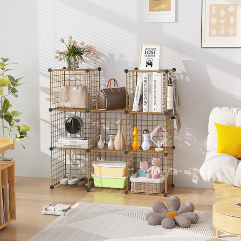 8 Closet 24.8" 12.4" 48.4" UWCS3008R C&AHOME Wire Cube Storage, - Cube Organizer Metal C Grids, Modular Shelves Units