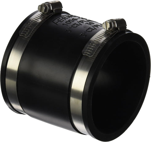 Fernco 1056-33 Flexible Pipe Coupling, 3” CI/Plastic/Steel