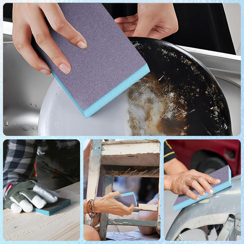 12 Pack 60/80/120/220/320/400 Pack Sanding Sponge, Washable and Reusable Sanding Blocks Grit Wet Dry Sand Paper