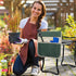 Garden Kneeler Seat Tool Bag with Striped Pattern Multifunctional Kneeling Bench Pouch for Gardening Tools Storage