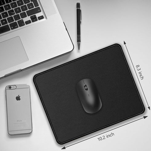 Mouse Pads, 3 PCS Black Standard Mouse Pads, Office and Gaming, Stitched Edges, Rubber Anti-Slip Base