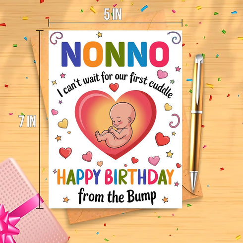 Moonlit93 Nonno - I Can't Wait For Our First Cuddle Happy Birthday From The Bump! Card - Ideas Birthday Card For Nonno