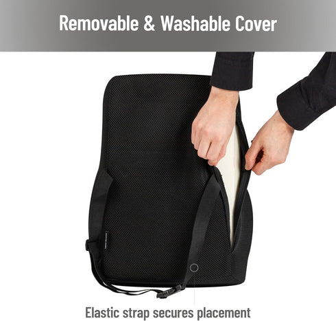 Chiropractor-Recommended, Mind Reader Air-Cloud Lumbar Cushion, Ergonomic Memory Foam Back Support Pillow for Office