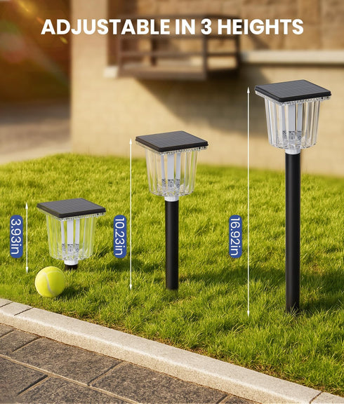 2 Pack,Adjustable IP65 Super Bright Solar Outdoor Lights for Pathway Powered Warm&Cool White,Waterproof Solar Garden