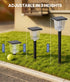 2 Pack,Adjustable IP65 Super Bright Solar Outdoor Lights for Pathway Powered Warm&Cool White,Waterproof Solar Garden
