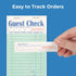 20 Pack (1000 FMP Brands Guest Check Books for Servers, Server Note Pads, Sheets), Green with Guest Receipt, Guest