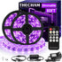 THECHAM 80ft Black Light Strip with Remote, 1440 LEDs, 12V Flexible Blacklights