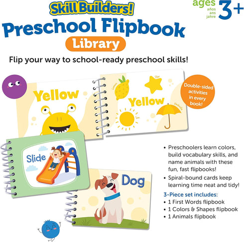 Learning Resources 3 2+, Skill Builders! Toddler Flipbook Library - Pieces, Ages Educational Toys, Toddler Alphabet