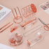 EOOUT Rose Gold Desk Accessories Set, Acrylic Stapler Set, Staple Remover, Phone Holder, Pen Holder