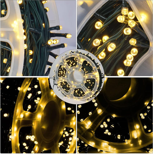 164FT 500 8 FUNPENY LED Christmas Indoor Outdoor Decorative String Lights, Modes Waterproof Green Wire LED Fairy Light