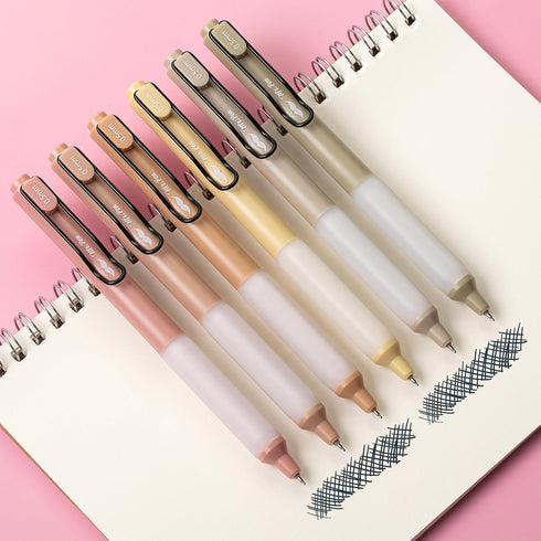Mr. Pen- Retractable Gel Pens, 6 Pack, Black Ink Gel Pens, Vintage Barrels, Fast Dry, Gel Pens Fine Point 0.5mm, Retractable Pens, Cute Pens, Gel Ink Pens, Aesthetic Pens for Journaling Fine Tip Pens by Mr. Pen