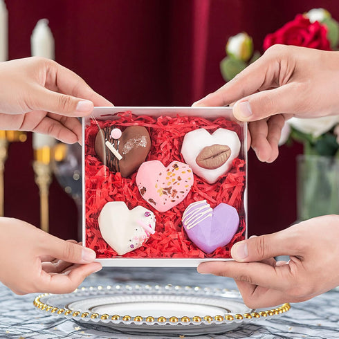 25PCS Clear White Cookie Boxes 6" x 6" x 1 ¼" with Full Window, Bakery Macaron Boxes, Cakesicle Boxes, Chocolate Bomb