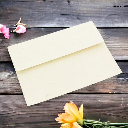 Kathmandu Valley Co. 4x6 inch Handmade Lokta Paper Envelopes, Vintage Envelopes for Wedding Invitations (100 Pack)