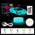 3D 16 Dimmable i-CHONY Sport Car Night Light,Race Car Optical Illusion Lamp,with Remote & Smart Touch Colors Bedroom