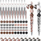Whaline 110Pcs Cow Beadable Pens, Black and Brown Cow Print DIY Pens with Beads