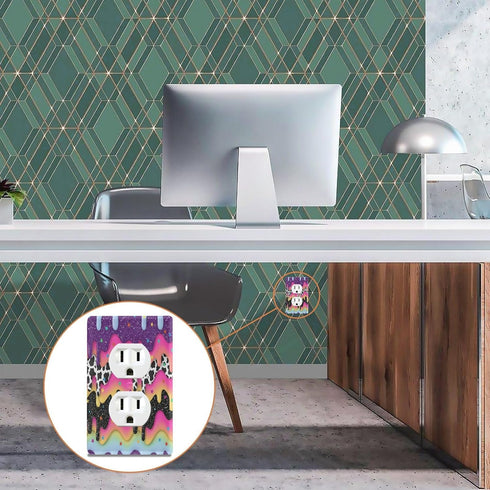 Qilmy 1-Gang Colorful Yogurt Patterns Decorative Toggle Light Switch Plate, Standard Wall Plate with Screws, Light