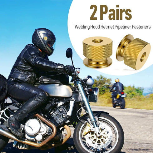 Welding Hood Helmet Fasteners, 2 Pairs Aluminum Headgear Replacement Parts, Nonslip Silicone Washer, Flip Hood Screws