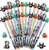 Qilery 24 Pcs Halloween Pencils Bulk, Stackable Pencils with Top Eraser for Kids Halloween Party Supplies