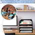 Wenqik 4 Pcs Stackable Paper Trays, Rectangular Plastic Desk Tray Holder, Document File Organizer for Office Classroom,