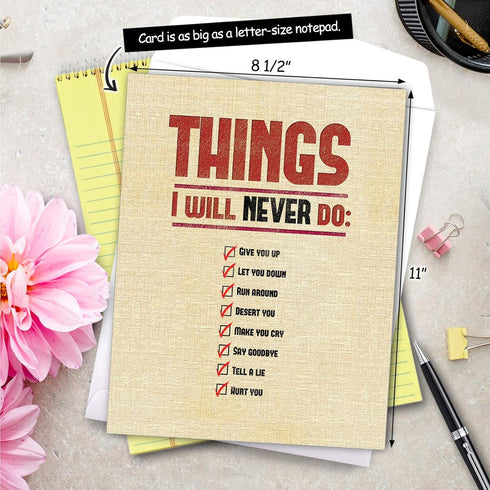 NobleWorks - Big Funny Adult Valentine's Day Greeting Card (8.5 x 11 Inch) - Jumbo Notecard for Valentines
