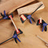 WORKPRO 6" Mini Bar Clamps Set, One-Handed Clamp/Spreader, 4 Pack Wood Clamps with 50LBS Load Limit