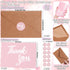 600 4x6 Inch Set Pcs Pink Thank You Cards Bulk with Kraft Envelopes and Stickers Blank Thank You Notes Box Minimalistic