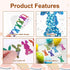 Fukaisu 500pcs 1.1x1.5in 6 Glitter Easter Egg Bunny Stickers, Holographic Rabbit Sticker Roll Colors Envelope Seals