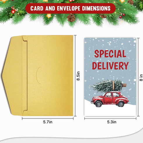 Oamiolek Funny Christmas Pregnancy Announcement Card, Humor Pregnancy Reveal Card for Grandma Grandpa Friends, Special