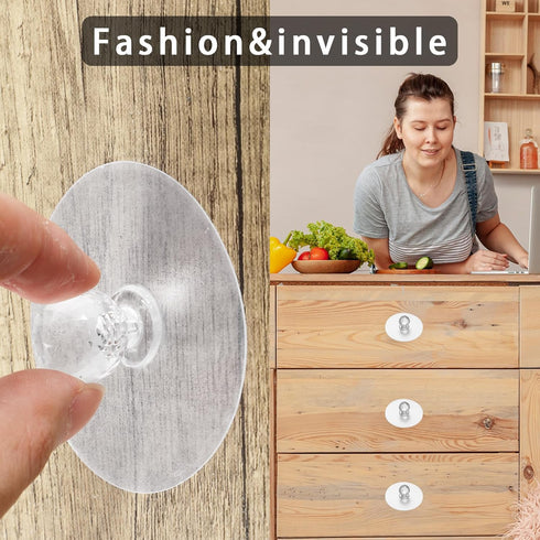4 Pcs Self Adhesive Cabinet Drawer Pull Knobs, Clear Acrylic Crystal Diamond Shaped Pulls for Furniture