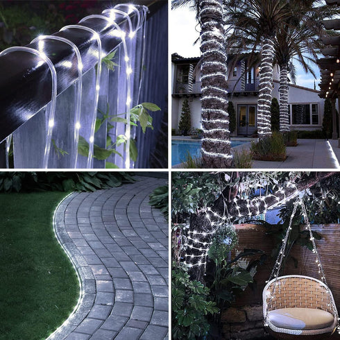 Solar Rope Lights Outdoor, 16.5 Ft 50 LED Waterproof Copper Wire Fairy Lights for Garden, Christmas Party (Cool White)