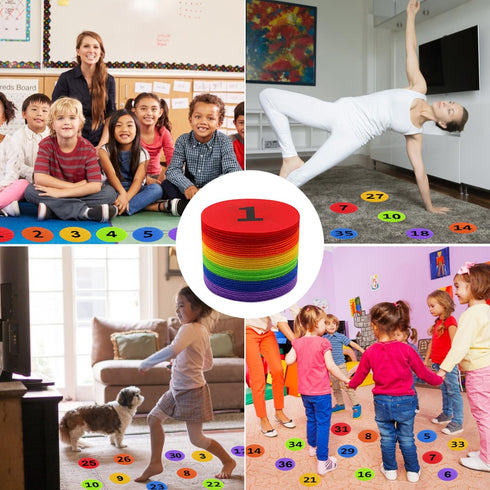 ForTomorrow Carpet Markers with Numbers, 36 Pcs 4" Classroom Sitting Dot for Preschool