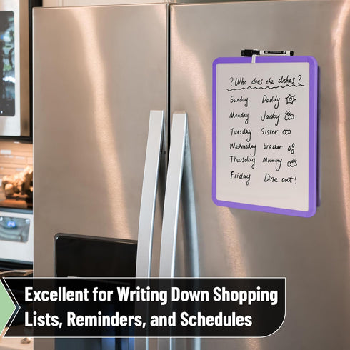 Mr. Pen Dry Erase Board, 14” x 11” with Black Marker, Purple Frame, Small White Board for Kids and Students