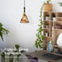 6"x11.5" 15"-72" E26 Modern Amber Glass Pendant Light, Floral Bell-Shaped Hanging Light with Wood Handle & Brass Cap