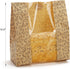100 Pack 10.8"x10"x4" 100 Packaging Hacaroa Paper Bread Bags with Clear Window, Kraft Bakery Bag with Stickers, Brown