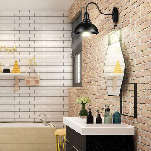 E26 (1-Light) YeLEEiNO Wall Lamps, Black Wall Sconce Lighting Barn Wall Light Industrial Vintage Farmhouse Wall Lamp