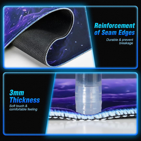Mysterious Black Hole Gaming Mouse Pad, Cool Technology Style, Superior Smooth Fabric & Non-Slip Base, 31.5 x 11.8in XXL