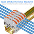 50PCS DIN Rail Terminal Blocks Kit, Universal Compact Lever Wire Connector for Electrical Wires, Detachable Ground