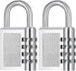 ZHEGE 4 Digit Padlock for Gym Locker, School, Employee, Outdoor, 2 Pack, Silver