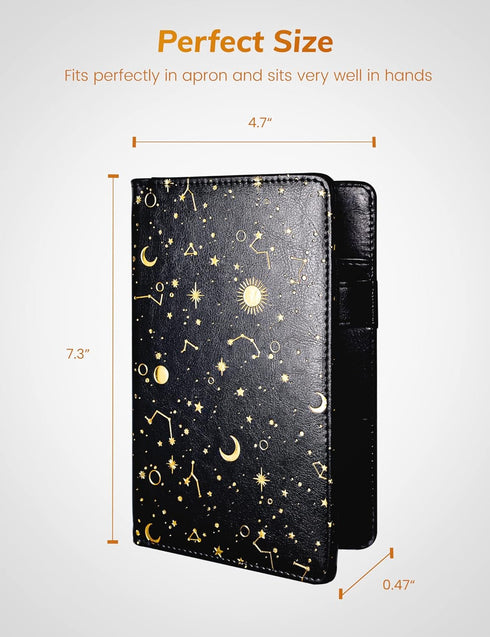 Mymazn Server Books for Waitress Book Server Wallet Server Pads Restaurant Waitstaff Organizer, Guest Check Book Holder