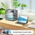 SUPEASY 6 Tier Black Paper Organizer with 4 Pen Holders, Mesh Desk Letter Tray, A4 File Folder Organizer