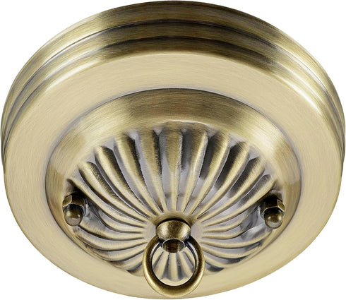 Aspen Creative 21513-21, 5" 7/16" Traditional Chandelier & Light Fixture Canopy Kit w/Collar Loop, Antique Brass